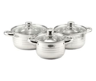 Perfect Home Diamond 6-dijelni set posuđa od nehrđajućeg čelika s poklopcima