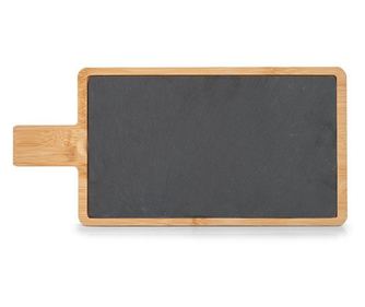 Zeller tálaló tányér, pala/bambusz, 40x19 cm, fekete/barna