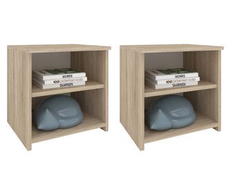 Set 2 Noptiere haaus Alma, O Polita, Stejar Sonoma, 40 x 33 x 40 cm