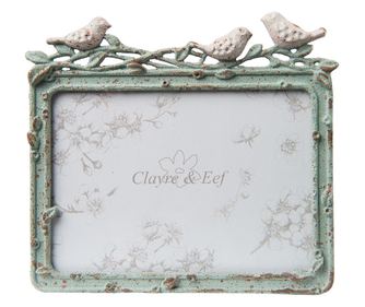 Zeleni i bijeli željezni stolni okvir za fotografije 14x2x12 cm, 13x9 cm