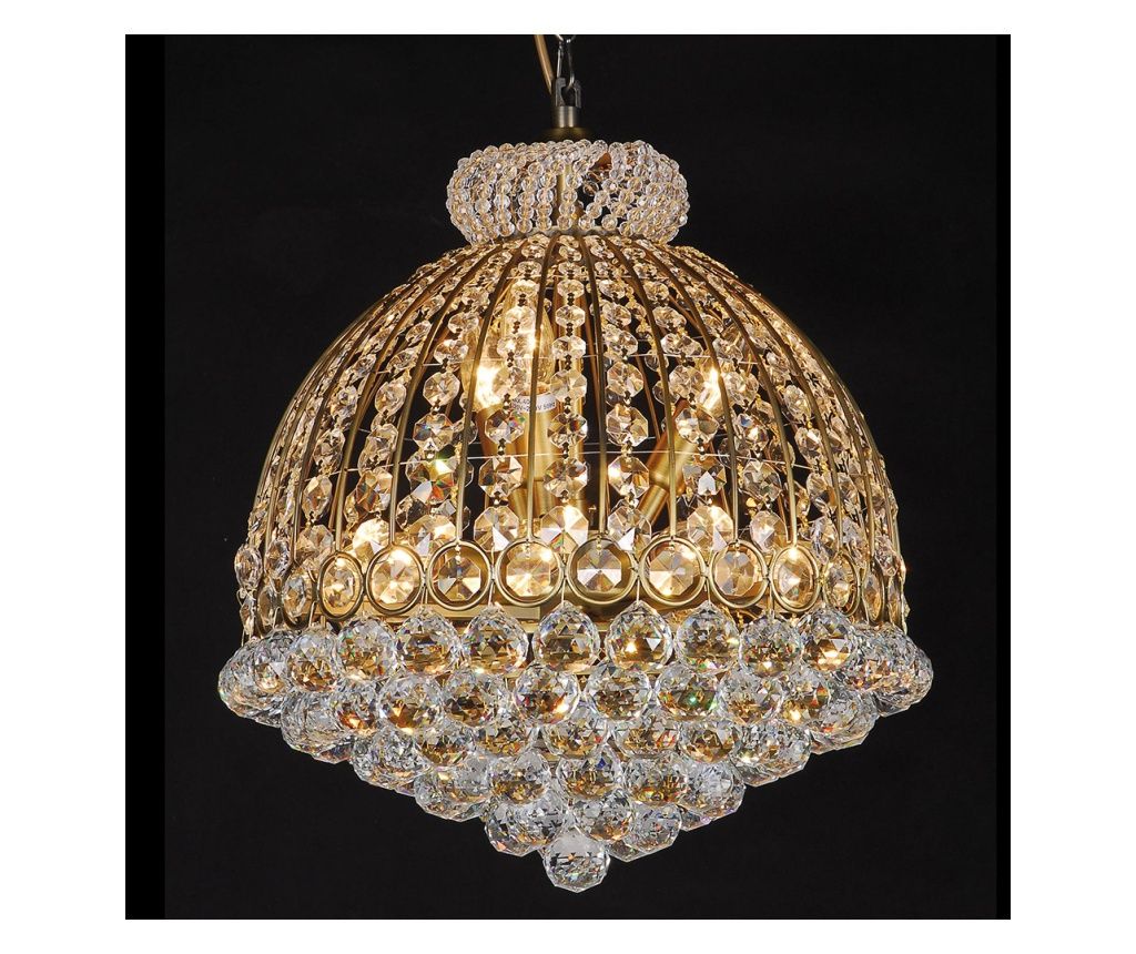 Zlatni metalni luster s prozirnim staklom 48x55/180 cm