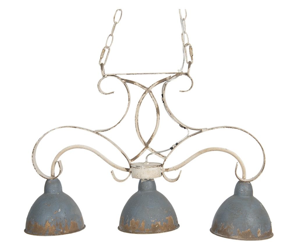 Antique Gray and White Iron Chandelier 60x15x42 cm