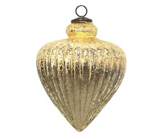 2 darabos karácsonyfa üvegdísz szett, arany, 17x22 cm