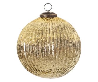 4 darabos, arany színű üveg karácsonyfadísz szett, 12x12 cm