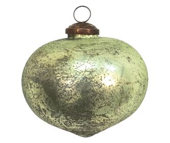 4 darabos karácsonyfa üvegdísz készlet, zöld, 10x9 cm