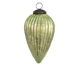 4 darabos karácsonyfa üvegdísz készlet, zöld, 7x12 cm