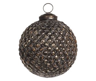 6 db barna üveg karácsonyfa dísz, 7x7 cm