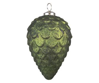 6 darabos karácsonyfa üvegdísz készlet, zöld, 9x15 cm