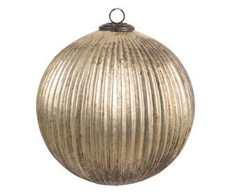 2 darabos karácsonyfa üvegdísz szett, arany, 20x20 cm