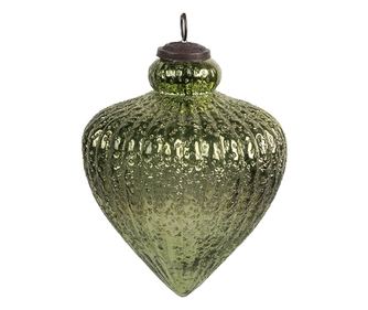 4 darabos karácsonyfa üvegdísz készlet, zöld, 10x13 cm