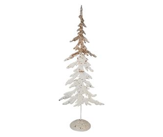 Fehér és barna fém karácsonyi dekoráció 16x11x45 cm