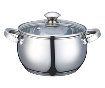 Oală Voltz V51210G18, 18 cm, 2,7 litri, fund gros, inducție, oțel inoxidabil