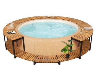 Mobilier de imprejmuire spa, 273x53 cm, lemn masiv de acacia