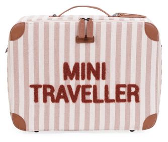 Gyermek bőrönd Childhome Mini Traveller Meztelen/Fehér