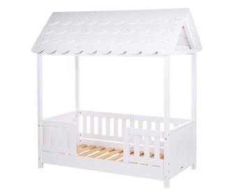 Детско легло Childhome с предпазни страни 70x140 см Бяло дърво