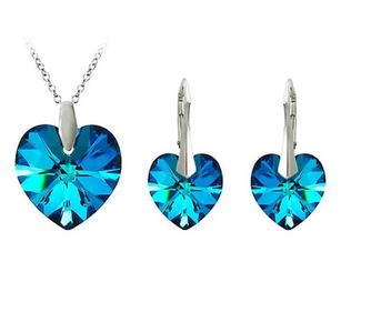 Set nakita: uhani + ogrlica oceanic blue, prevlečeni s srebrom 925