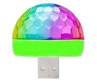 Barvita glob disco cu mufa USB in senzor za zaznavanje ritma glasbe, za avto ali dom, ki ustvarja ambientalno svetlobo