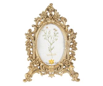 Zlati okvir za fotografije iz poliresina 18x2x27 cm, 10x15 cm