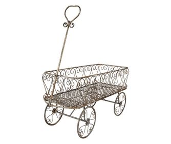 Suport ghivece flori fier maro gri 76x32x88 cm