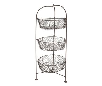 Raft 3 cosuri fier maro 31x80 cm