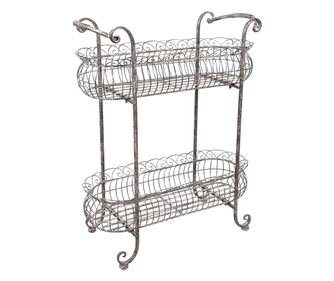 Suport ghivece flori fier maro 69x30x82 cm