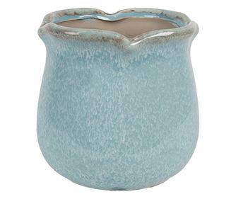 Μπλε Κεραμική Γλάστρα 12x12 εκ.