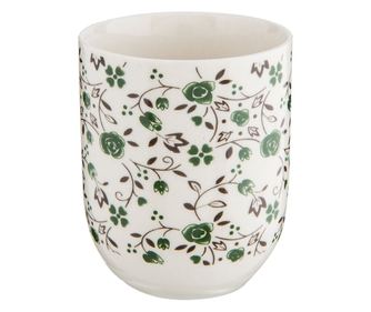 Комплект от 6 порцеланови чаши - бяло, зелено, черно (6x8 см, 100 мл)