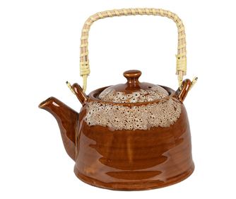 Čajnik s infuzerom, keramički, prirodno smeđi, 14x12 cm, 750 ml