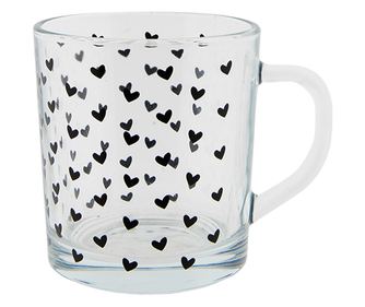 Set od 6 crnih prozirnih staklenih čaša 11x8x9 cm, 250 ml
