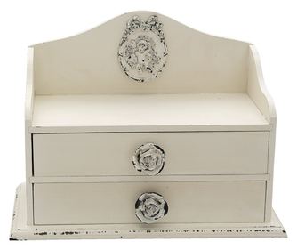 Кутия за съхранение MDF бяла 26x14x20 см