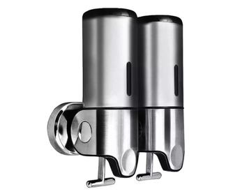 Dispenser dublu sapun lichid/gel dus Silver recipient 500ml