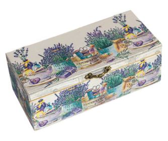 Cutie handmade pentru plicuri de ceai cu 3 compartimente, lemn, 21x10x7,5 cm