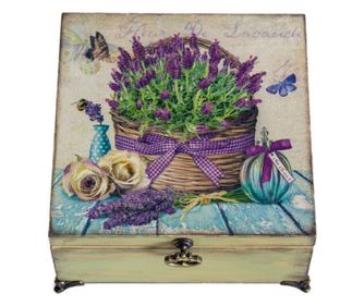 Cutie handmade pentru plicuri de ceai cu 4 compartimente, lemn, 16x16x8,5 cm