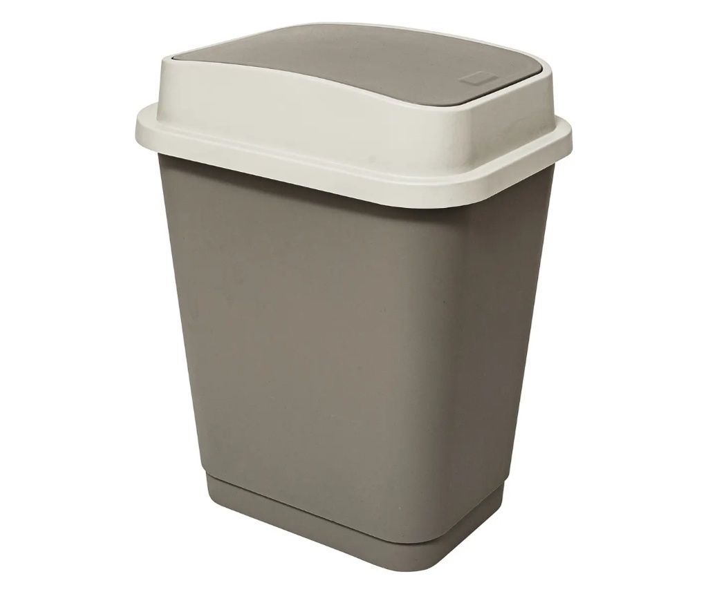 Cos gunoi, bej, plastic Uvelse, 25 litri, 47.5 x  38 x H 28 cm