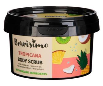 Scrub pentru corp, cu ulei de cocos, extract de ananas si kiwi, Tropicana, Beauty Jar, 350 g