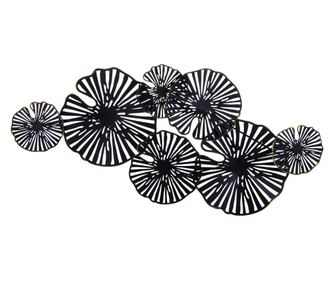 Decoratiune de perete, metalica, negru, 51x105x5 cm