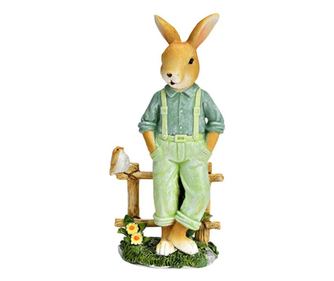 Figurina iepuras, verde, 8x16x4 cm