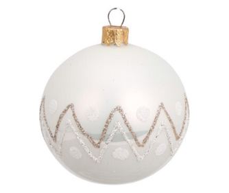 Cikcakk üveg karácsonyfadísz, 8 cm