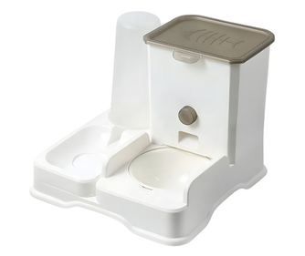 Dispenser automat 2 in 1, Apa si mancare, Pentru pisici si caini, Cu bol din otel inoxidabil, Capacitate mare de 4L, Usor de dez