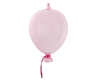 Σετ 3 Διακοσμητικά Ροζ Γυάλινα Μπαλόνια 10x17 εκ.