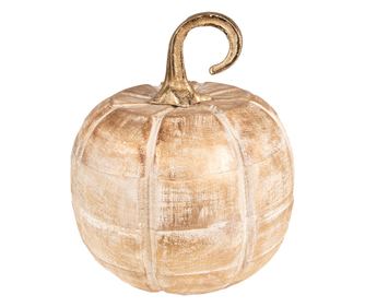 Διακοσμητική Ξύλινη Κολοκύθα, Χρυσή, 16x18 εκ.