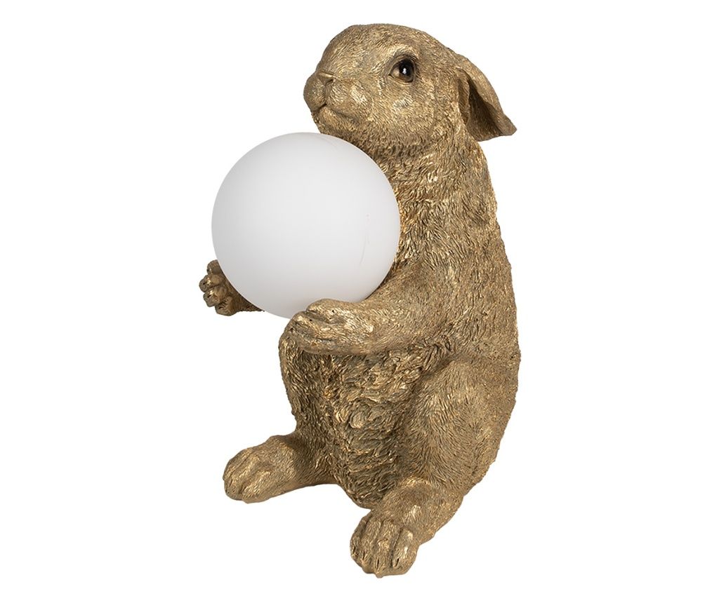 Golden Resin Rabbit Night Light 27x19x35 cm