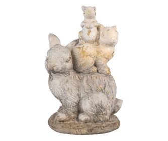 Barna bézs kerámia nyuszi figura 27x18x43 cm