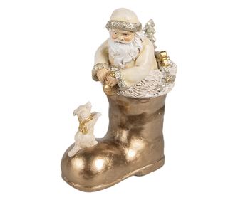 Aranybézs műgyanta Mikulás figura 12x7x16 cm