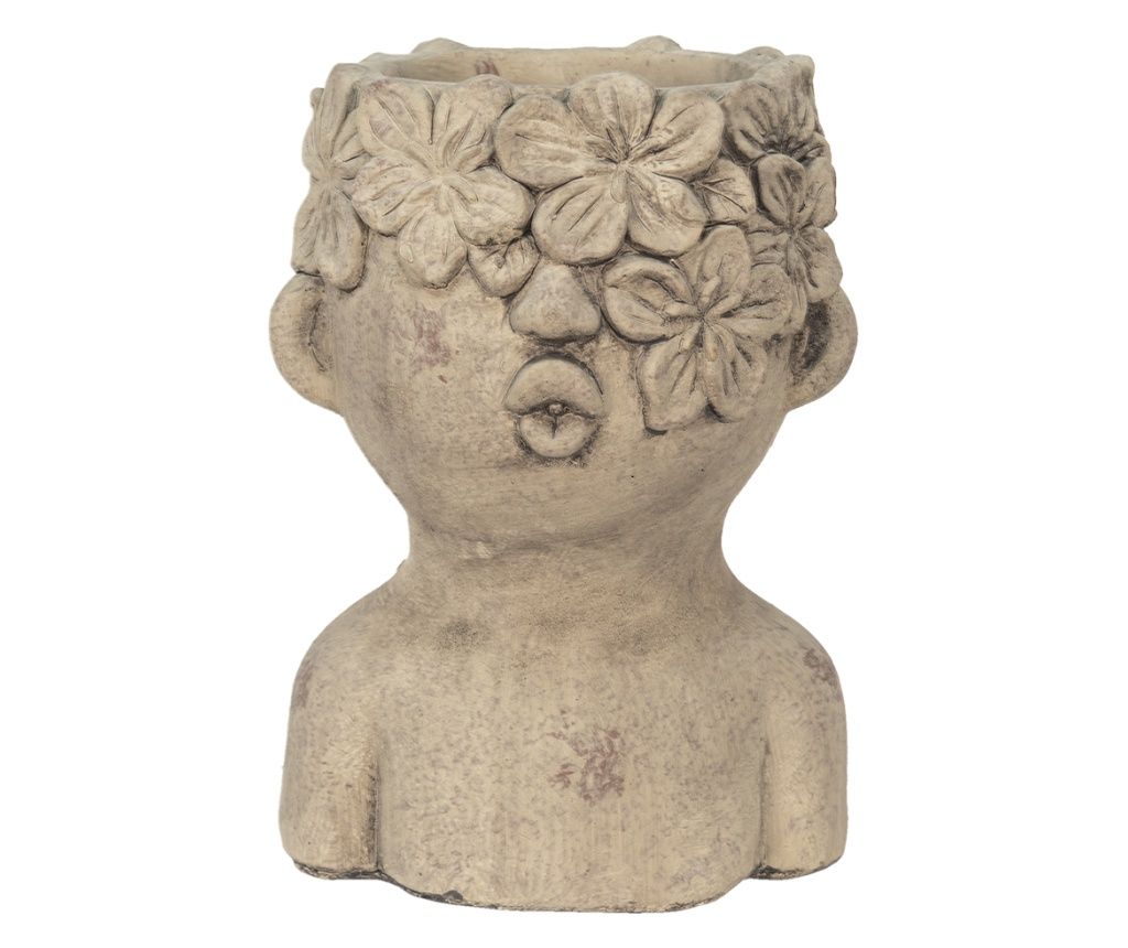 Γκρι Πέτρινη Γλάστρα 17x16x25 εκ.