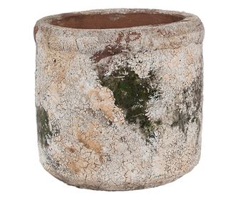 Ghiveci flori piatra bej verde 12x11 cm