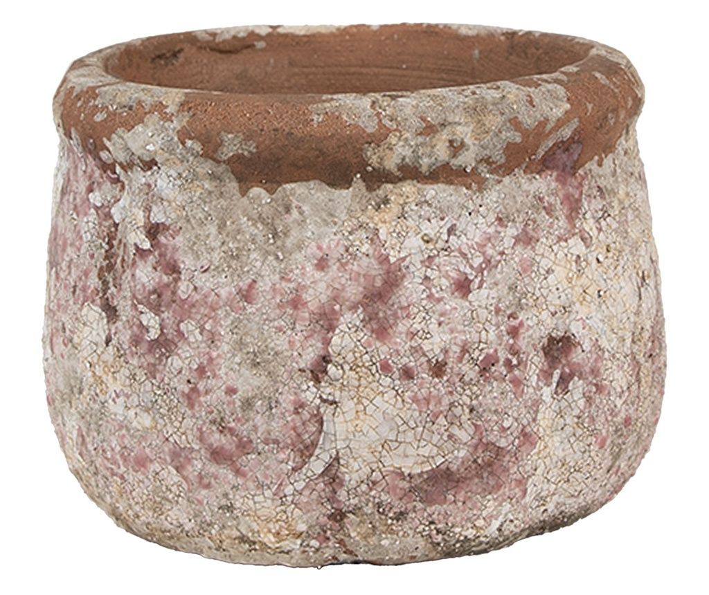 Terakota cvetlični lonec bež rjave barve 13x9 cm