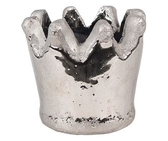 Srebrna tegla za cvijeće od terakote 12x10 cm