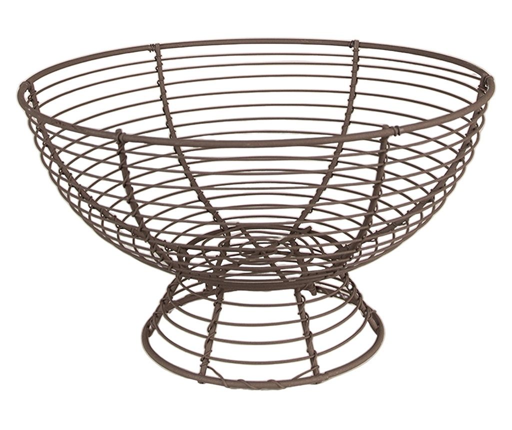 Barna vas kosár 25x14 cm