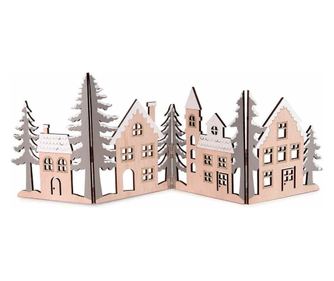 Többszínű fa karácsonyi dekoráció 59x20,5 cm